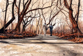 Central Park winter walk watercolour by Daz James Photography