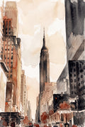 Empire State Building watercolour artwork by Daz James Photography