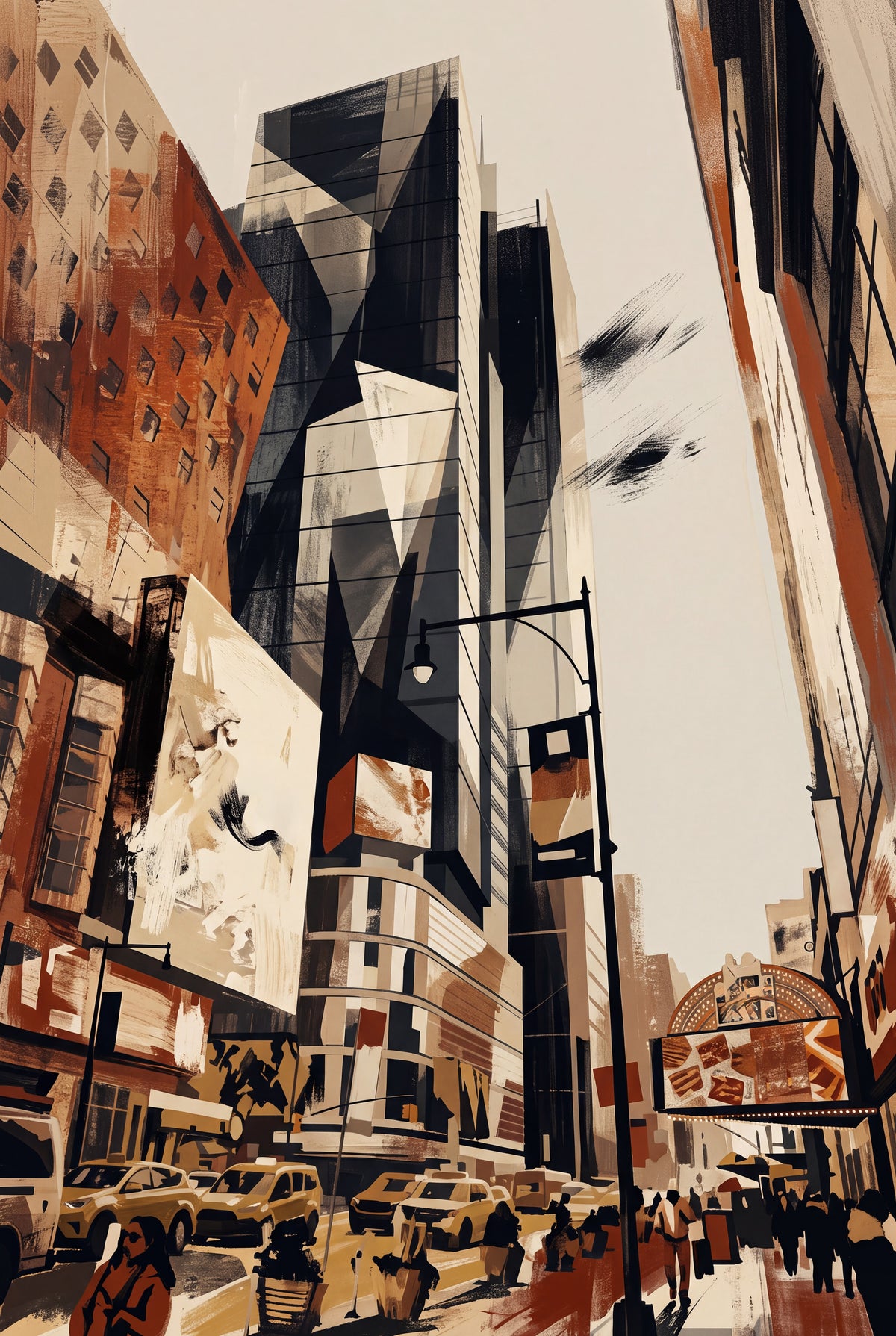 Times Square modern abstract artwork by Daz James Photography